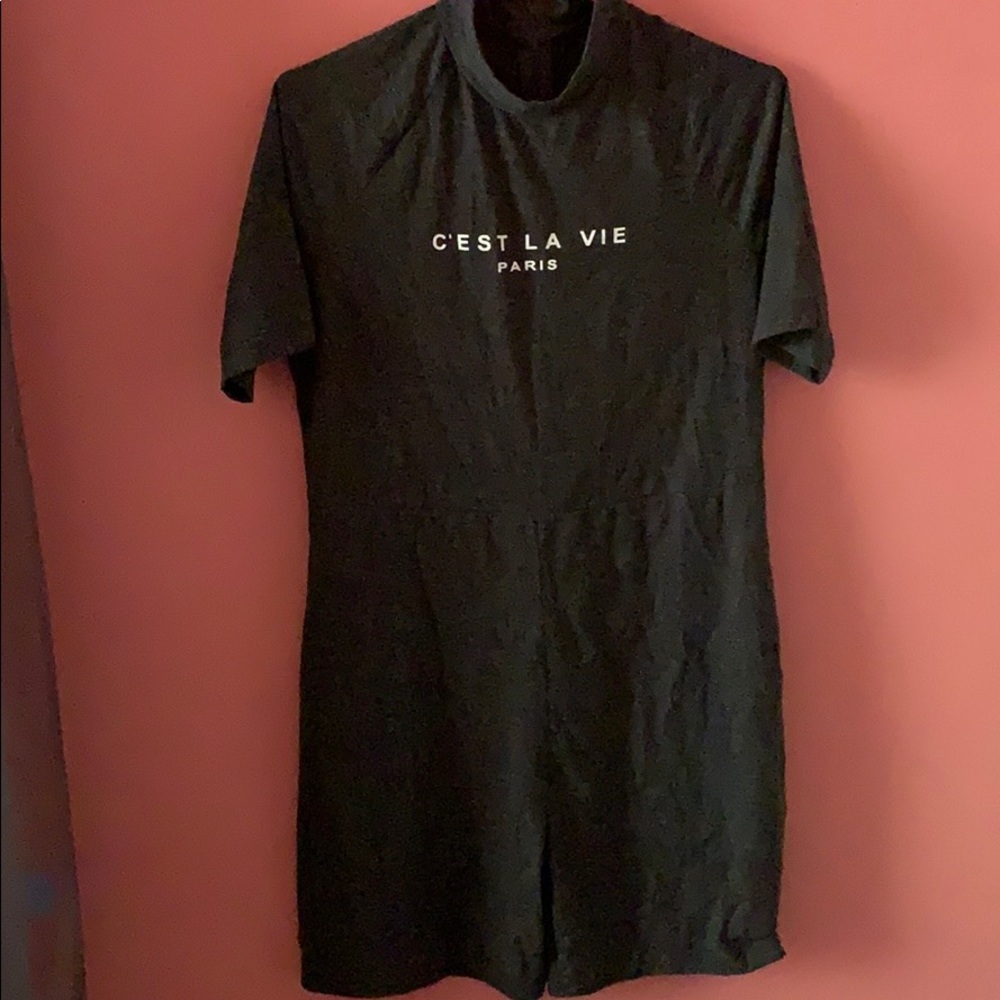 Grey body suit short